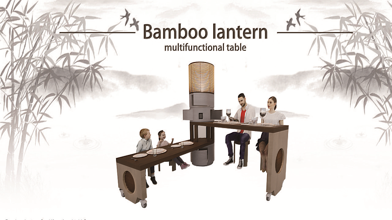 中國科大室設系學生游士寬、陳絹縢Honorable Mention得獎作品「Bamboo lantern」(圖/中國科大提供)