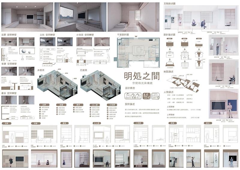 「2023德國海福樂全國學生設計競賽」得獎名單出爐，中國科大室內設計系張詠翰、楊宗霖同學的作品「明処之間」獲得銀獎。 (圖／中國科大提供)