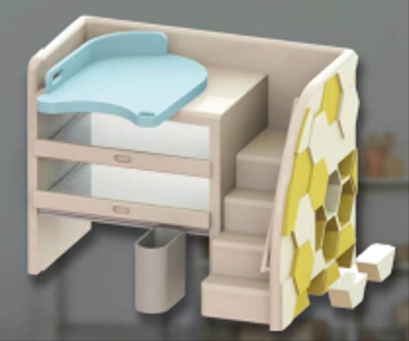 圖說二：金牌作品《具轉向及位移功能的尿布更換台及尿布更換桌》
