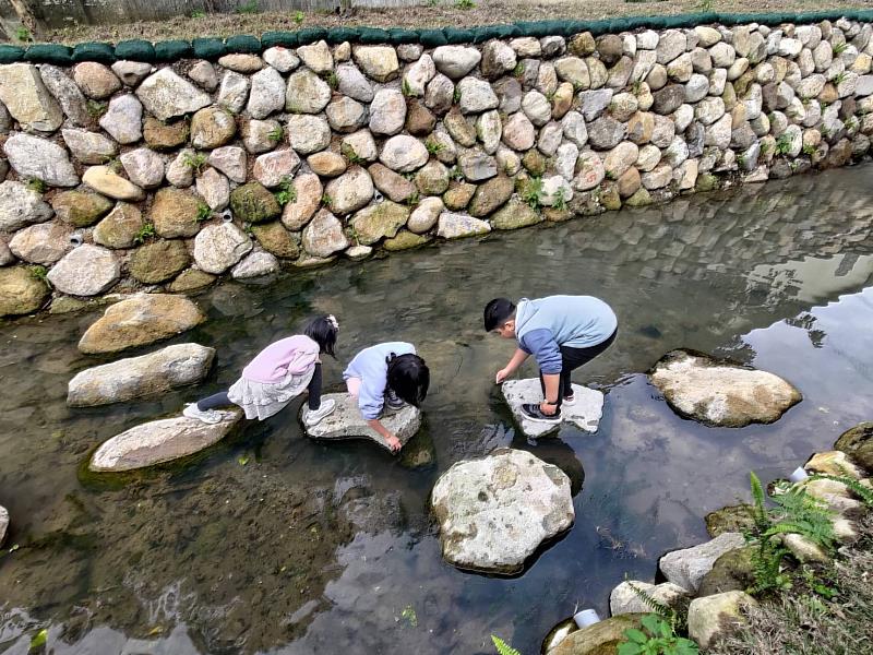 忠寮社區魚菜共生景觀工程係屬環境教育場域，環境營造後吸引民眾帶小朋友前往參觀及體驗。