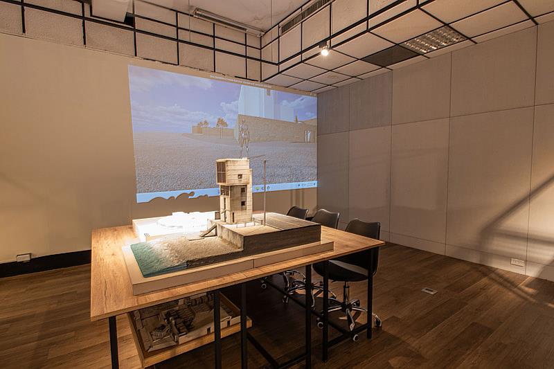 大葉大學空設系的建築先例典藏館，由虛擬與實境搭配展演