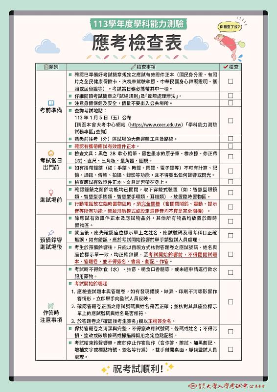 113學測將於1月20至22日登場 竹縣府協助考場周邊交通、秩序