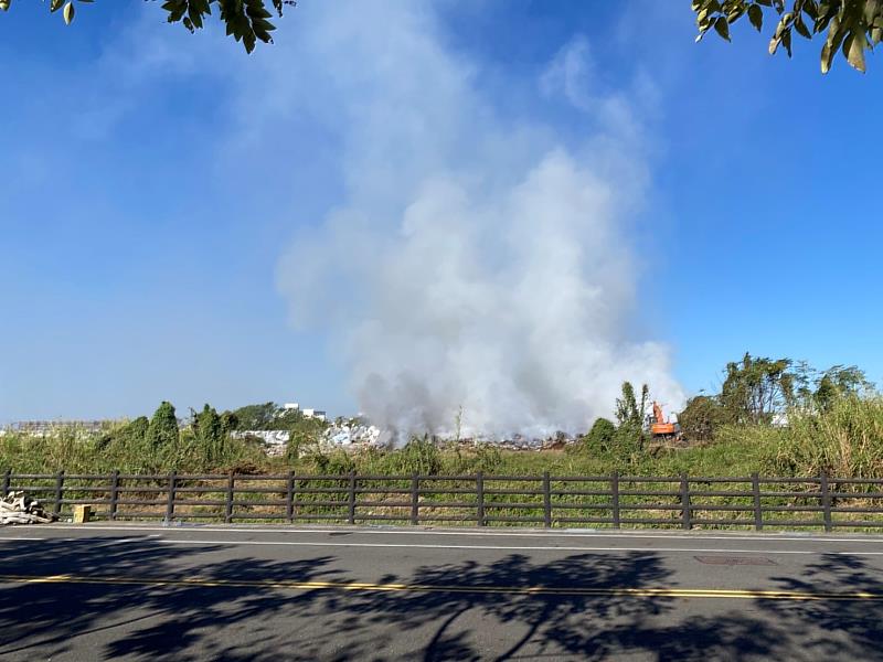 嘉義市環保暫置場大火 環保局提醒鄰近鄉鎮留意自我防護