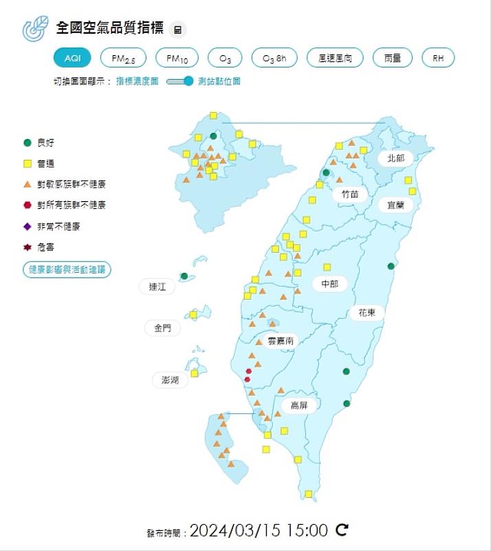 近日雲嘉南地區空氣品質不佳 請作好自身防護