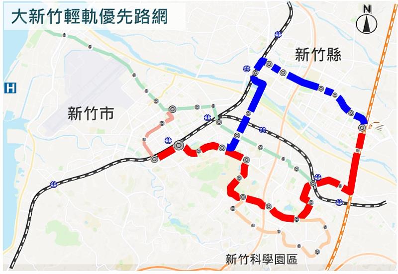 圖3.大新竹輕軌優先路網
