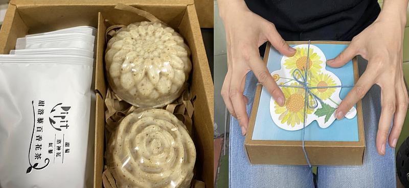 阿美族社區營造協會以友善無毒栽種的植物、紅藜製作成花茶，並用紅藜製成天然不傷皮膚的手工皂，組合成「dipit禮盒」