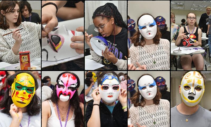 文化大學迎來法國高中生，以國劇臉譜教學，讓法國高中生體驗中華文化之美
