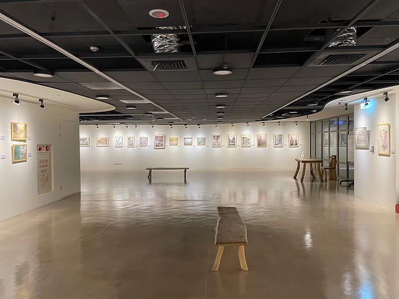 美麗永安藝文中心申請展出作品須為應用美術、圖文設計、視覺影像設計、概念式互動裝置創作等類別之創作，圖為美麗永安藝文中心展覽廳照