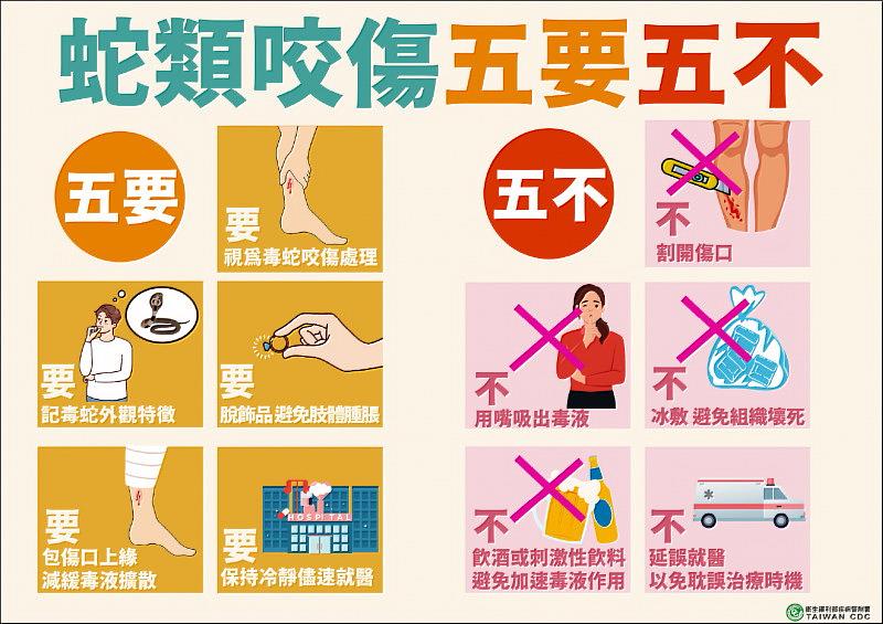 戶外做好防護蛇咬莫慌 臺東縣衛生局籲牢記「五不五要」原則自救
