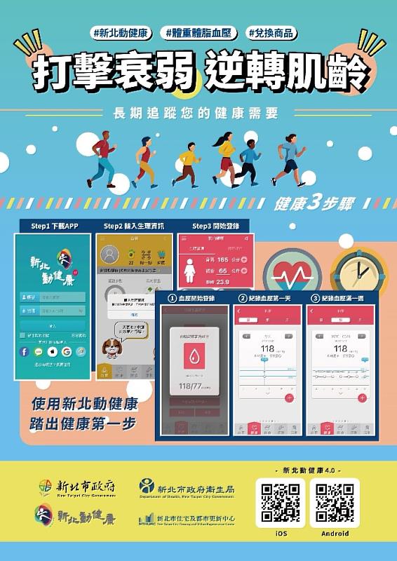 新北住都中心推廣市府衛生局「新北動健康APP」，鼓勵社宅住戶掌握自身健康。(新北住都中心提供)