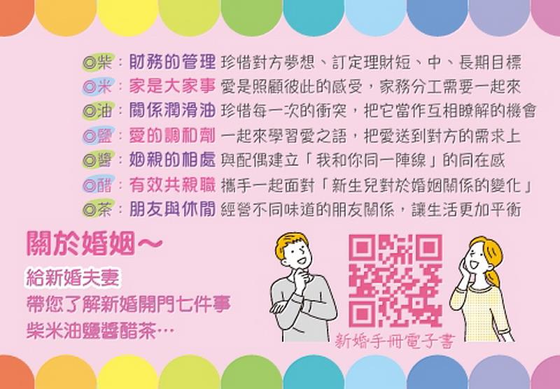 夫妻相處、親職教養眉角  竹縣家教指南摺頁整合線上資源報你知