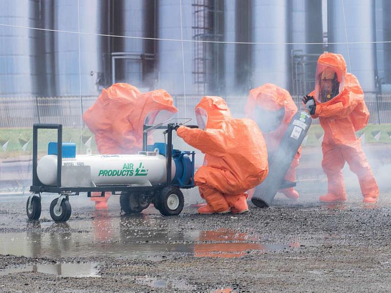 毒物及化學物質災害防救演練，使用緊急應變鋼瓶處理車(ERCV)
