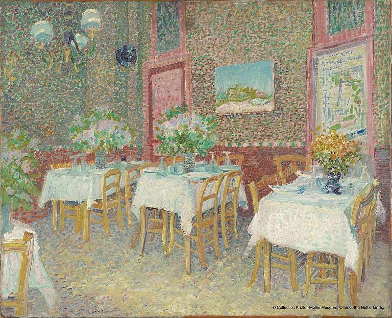 《餐廳內》梵谷, 1887。圖／富邦美術館、聯合數位文創 提供