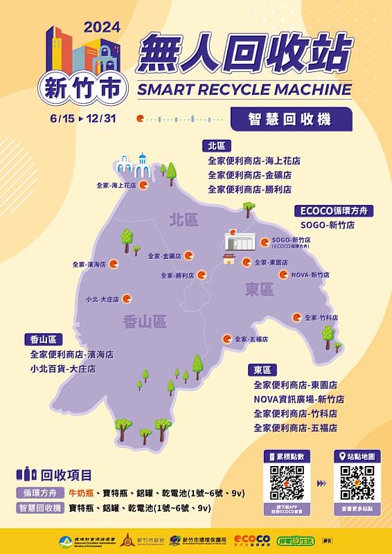 新竹市無人回收站站點位置圖