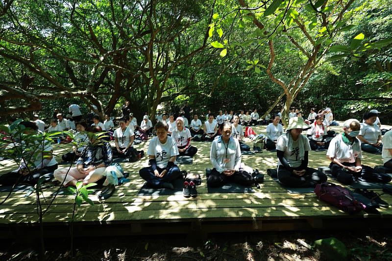 在無生道場的森林禪堂禪修體驗，與大自然親近一同呼吸，讓人身心獲得寧靜的能量（靈鷲山佛教教團提供）