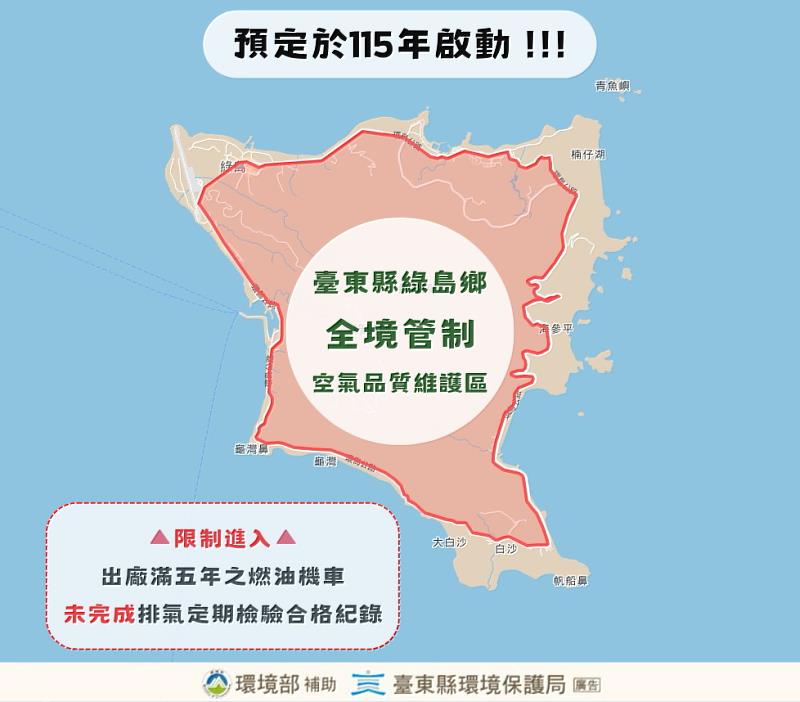 打造臺東淨零排放永續城市 臺東縣府推動綠島鄉空氣品質維護區 預計115年啟動