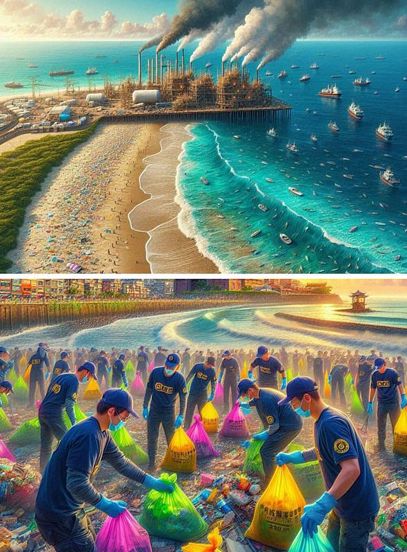 大葉大學資管系作品「逆襲拯救海洋大作戰」獲AI明信片第一名