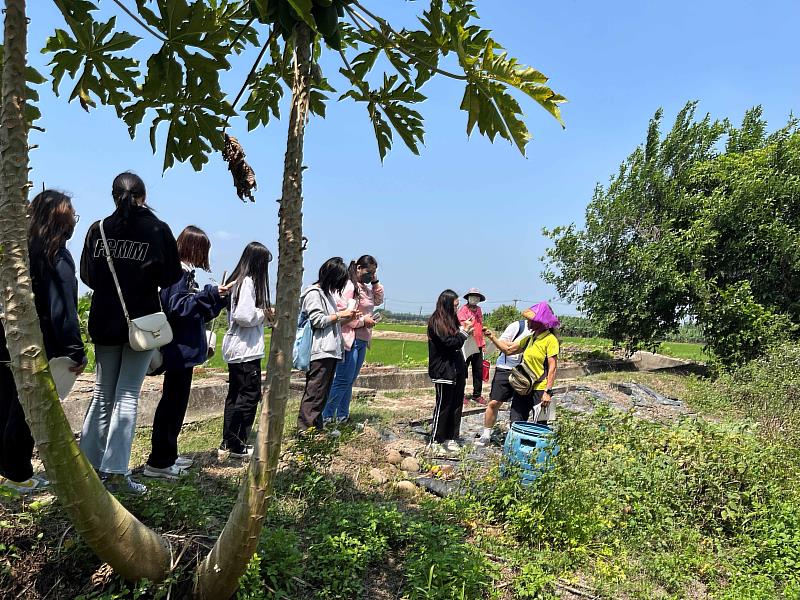 南華大學學生以野菜建立氣候變遷調適行動，至社區認識可食野菜並進行調查及利用。