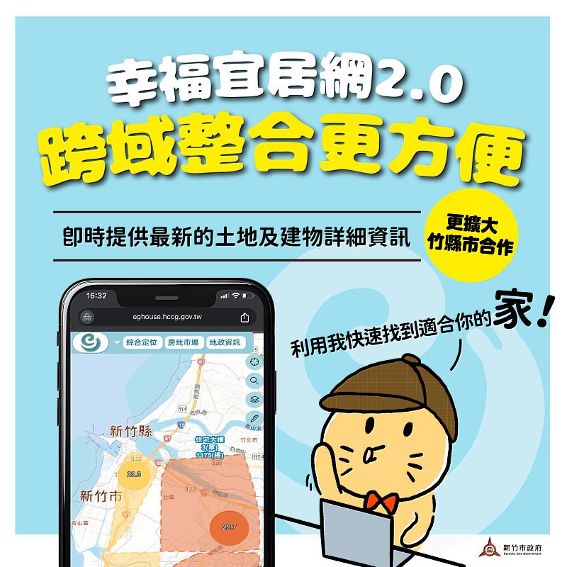 竹市幸福宜居網2.0與新竹縣跨域整合查詢。