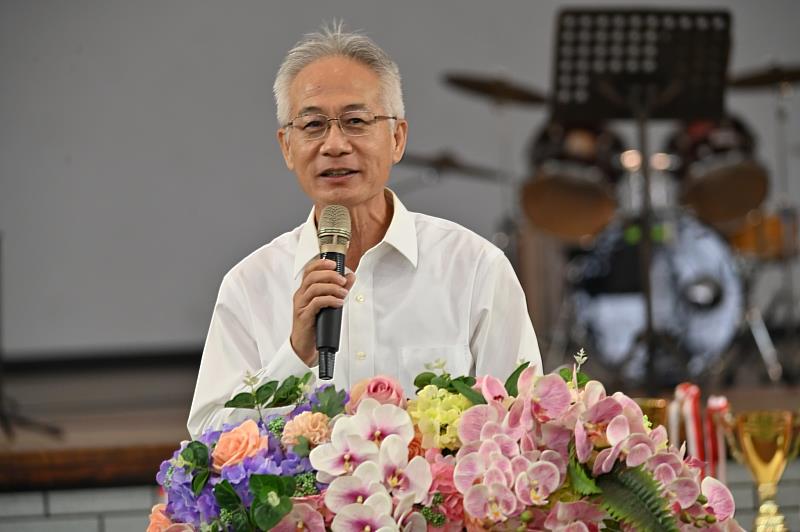 南華大學舉辦「三好南華盃高中社團棒球邀請賽」，嘉義市教育處郭添財處長致詞。