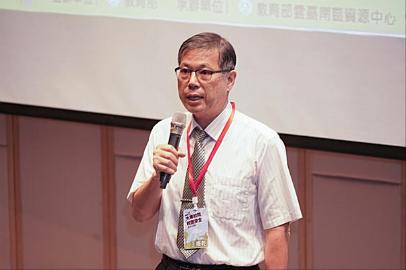 南臺科技大學副校長王振乾於教育部「113年大專校院交通安全種子師資培訓」致詞。