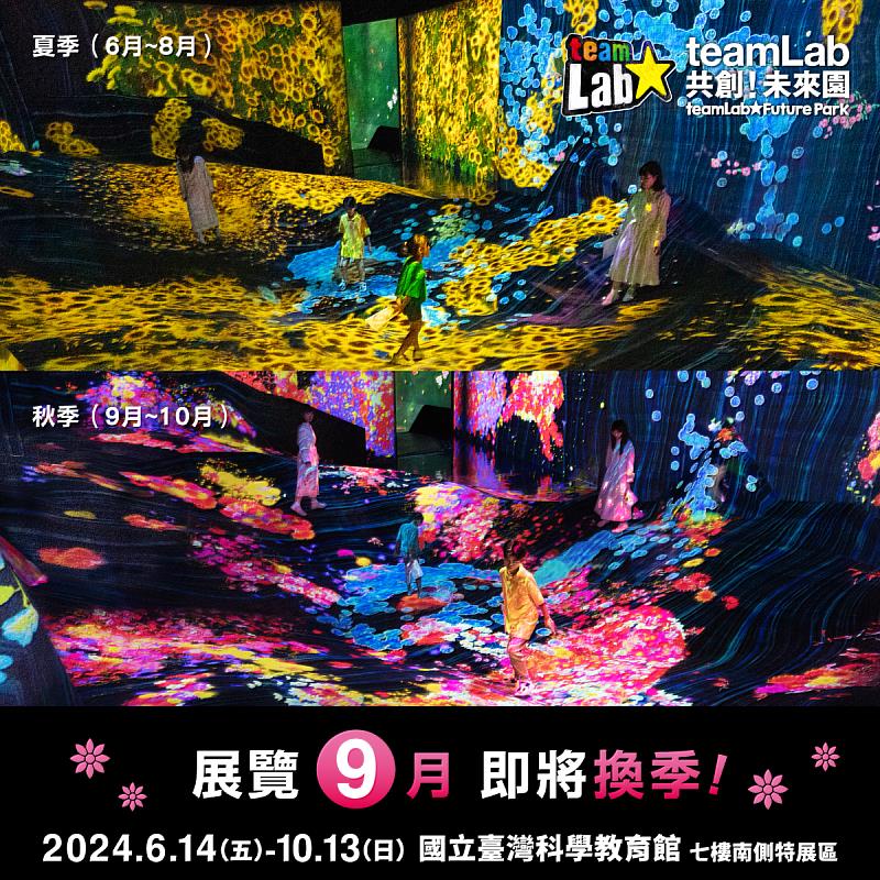 秋季限定花朵登場！「teamLab共創！未來園 台北」展覽進入倒數階段。圖／聯合數位文創提供