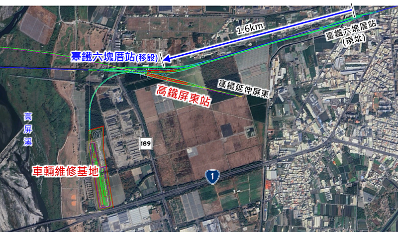 高鐵延伸屏東端路線、車站與車輛維修基地配置圖_0_0