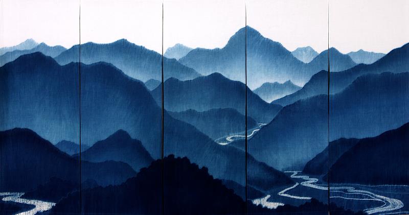 陳景林紮染作品：濁水長流，2010作