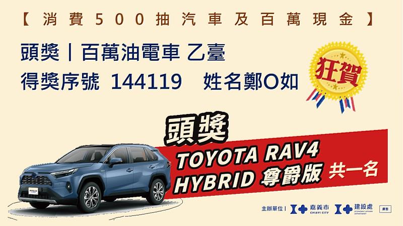 頭獎Toyota Rav4 Hybrid尊爵版