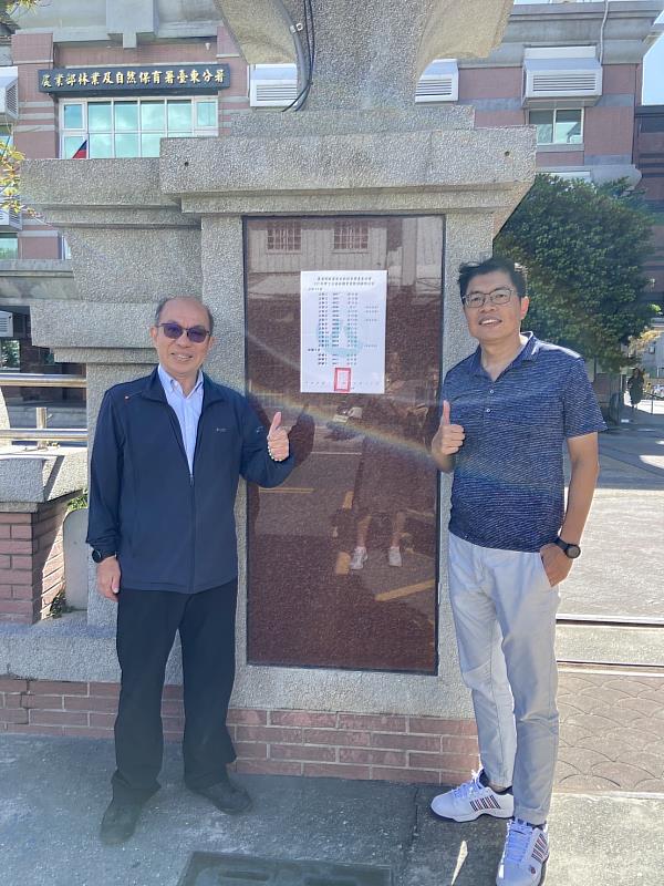 今日上午10時在這次主辦甄試的人事室蘇俊銘主任陪同下，由臺東分署吳昌祐分署長親自在分署門口張貼錄取公告。