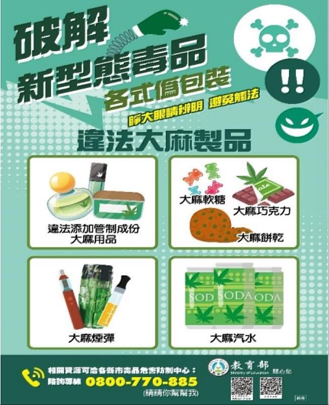 寒假即將到來，市府已加強毒品危害的宣導，防範毒品濫用問題。