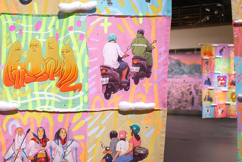 「所有令人屏息的-2024亞洲藝術雙年展」韓國藝術家李宇城於國美館展出〈炙熱的風〉現場圖。