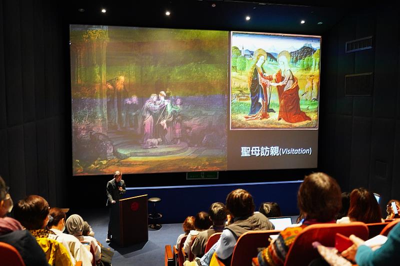 世界宗教博物館23日在宇宙創世廳舉辦「掌櫃講堂~談基督教聖樂之美」活動。(圖由世界宗教博物館提供)