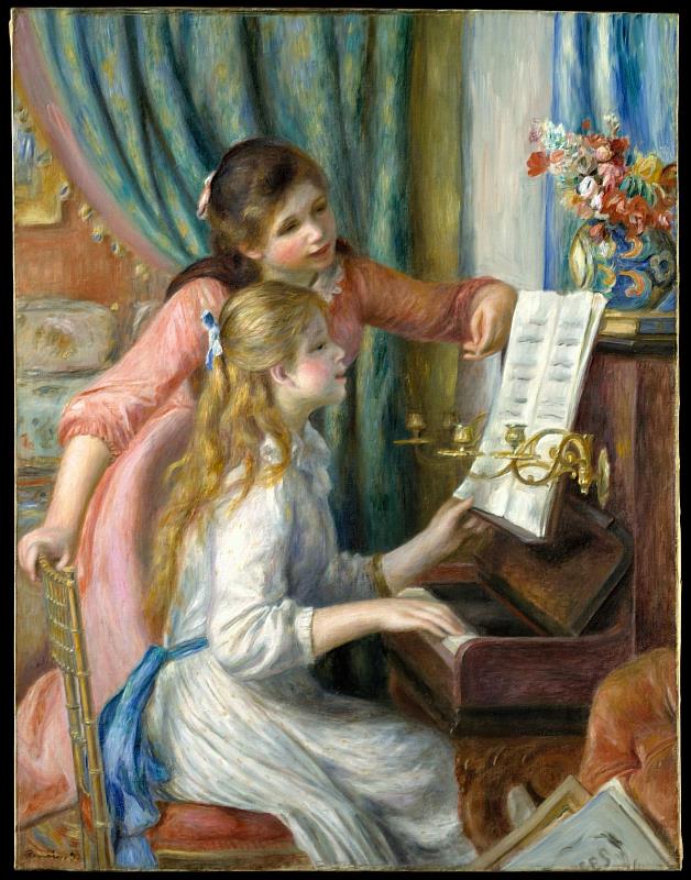 奧古斯特‧雷諾瓦_彈鋼琴的兩位少女_1882 <sup><sup>©</sup></sup> The Metropolitan Museum of Art_Auguste Renoir_Two Young Girls at the Piano（時藝多媒體提供）