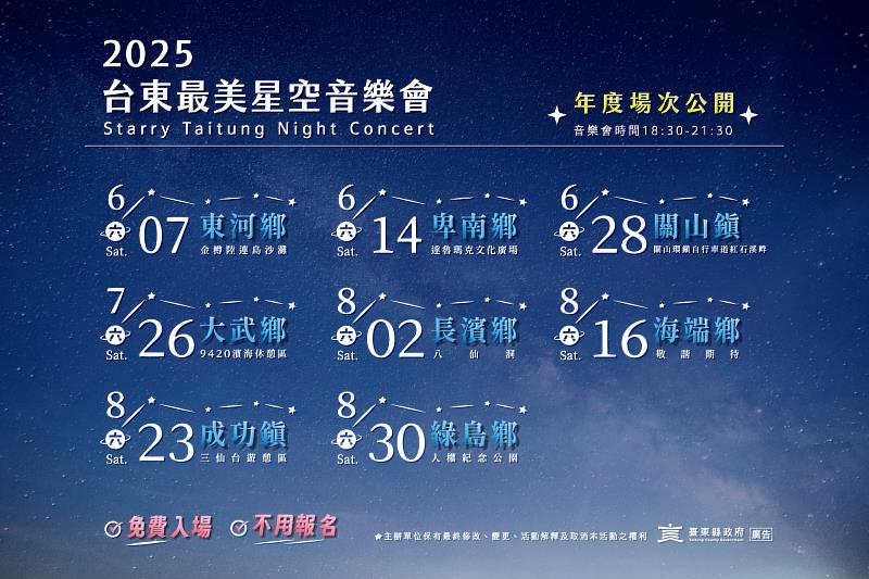 星空與音樂再續感動 2025台東最美星空音樂會8場次揭曉 邀您一起東漂追星！