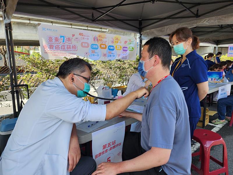 關愛自己健康 東縣衛生局攜手部東醫院前進社區免費成人健檢、癌症篩檢、健康諮詢篩檢 229位鄉親熱烈參加