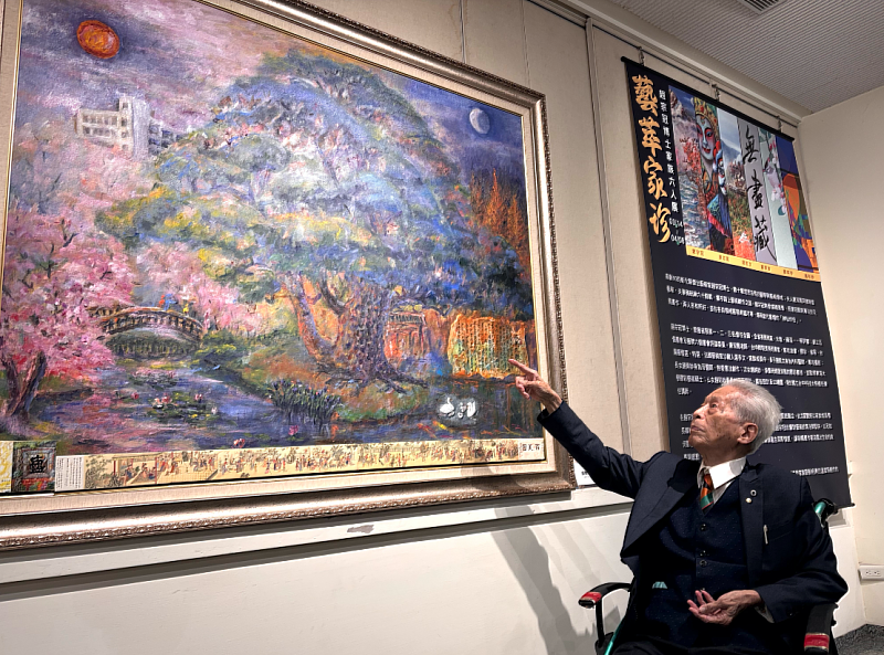 圖說_趙宗冠博士分享最新畫作「成美永恆」之創作理念(頂新和德文教基金會提供)