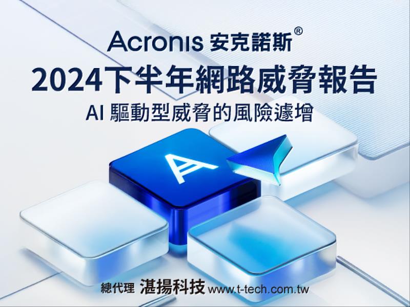 Acronis™安克諾斯®2024下半年網路威脅報告揭示  勒索軟體途徑增強 AI驅動威脅崛起
