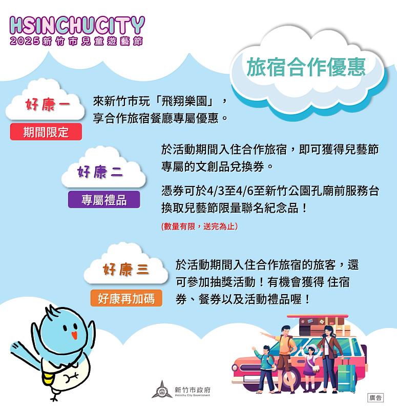 2025新竹市兒童遊藝節旅宿合作優惠。