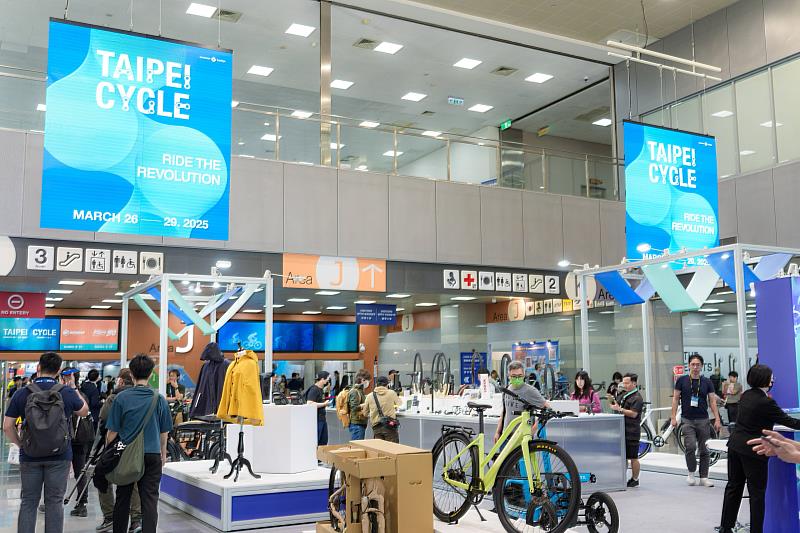 2025 TAIPEI CYCLE以Ride the Revolution展示四大核心，包含創新動能、永續前行、騎行生態圈及智慧騎乘。(貿協提供)