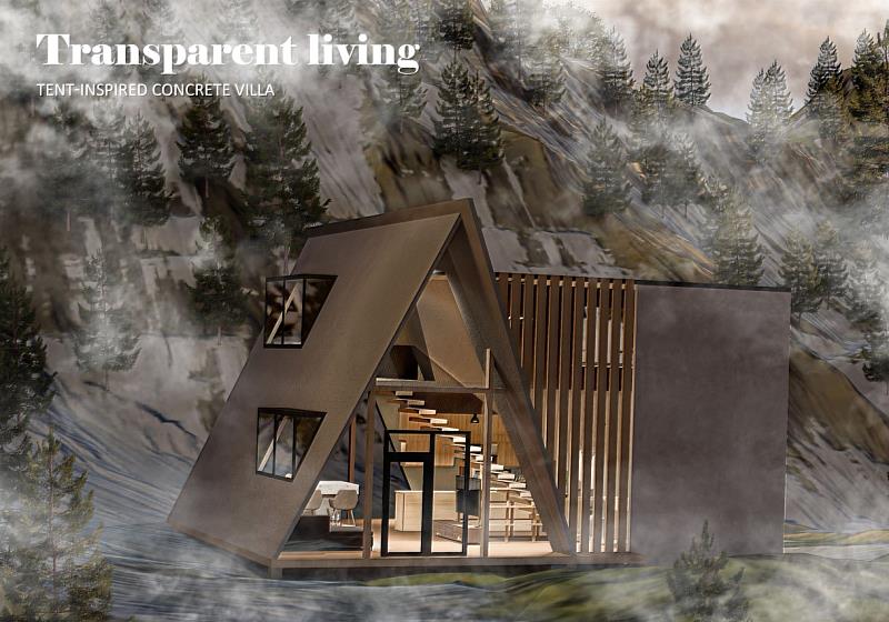 中國科大建築系二年級學生陳恩綺創作的金獎作品「Transparent Living」 (照片/ 中國科大提供)