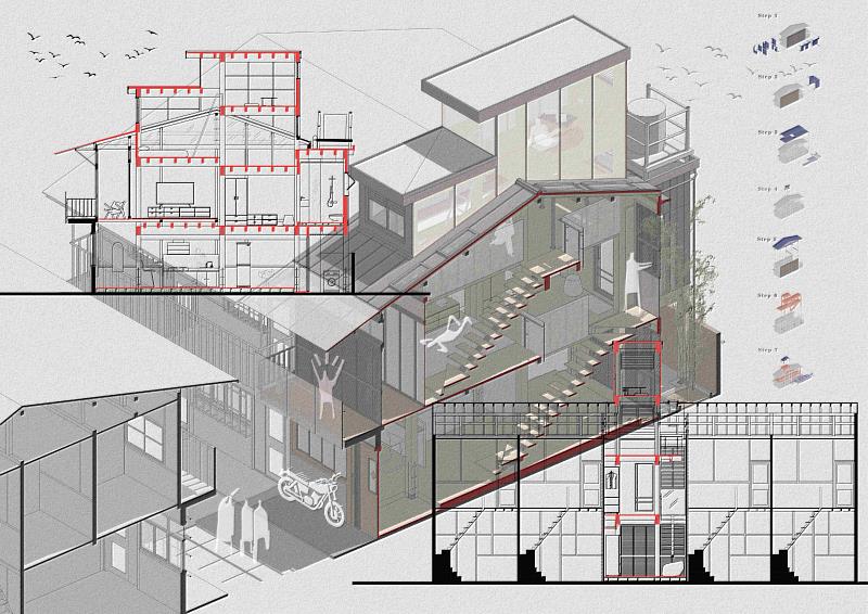 吳珮維之作品「舊建築插枝術-連棟老屋整建新思維」