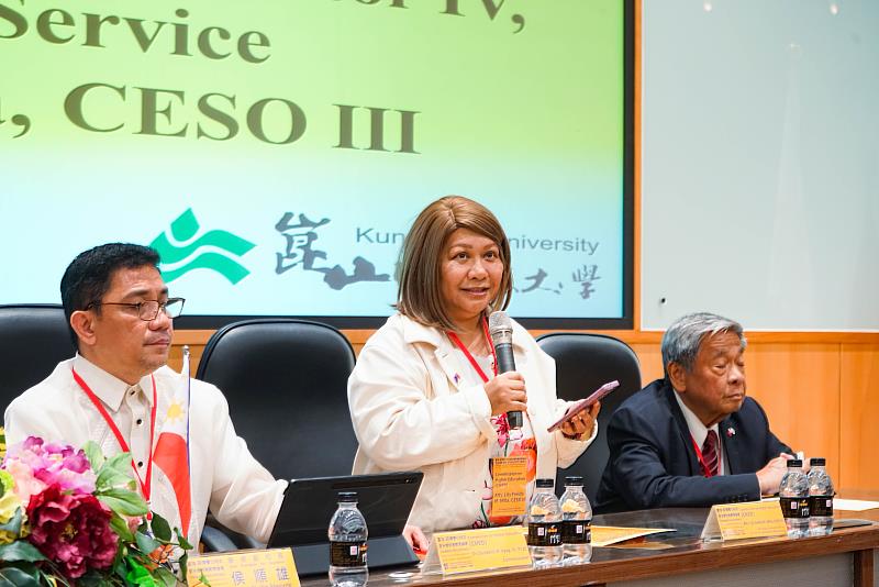 菲律賓高等教育委員會國際事務處長米拉(Lily Freida Milla)致詞