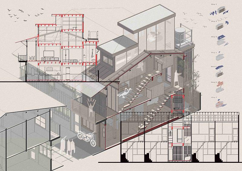 吳珮維之作品「舊建築插枝術-連棟老屋整建新思維」入圍2025青春設計節