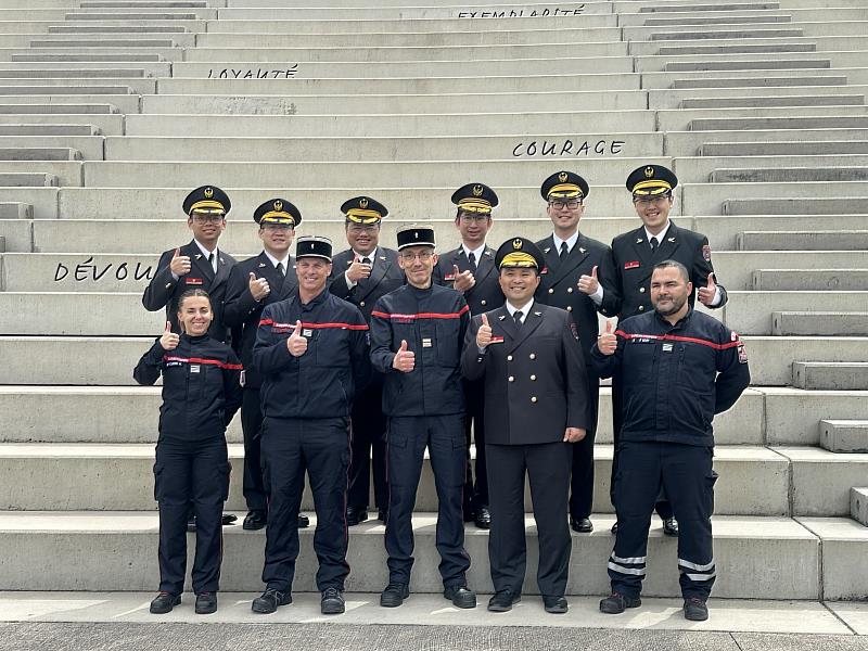 新北市政府消防局7名幹部赴法國消防官高等學院(ENSOSP)參與「火場管理與指揮實作訓練—高階指揮官班」訓練