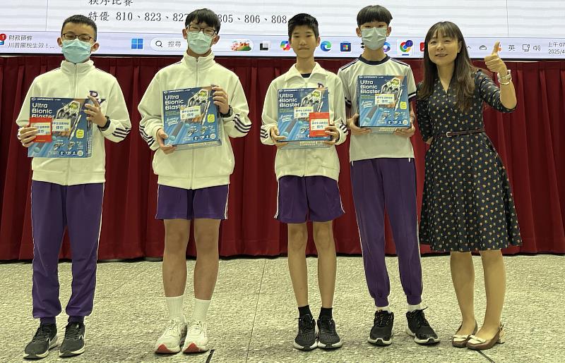 圖四、培英國中校長潘致惠於全校公開表揚榮獲114全國貓咪盃