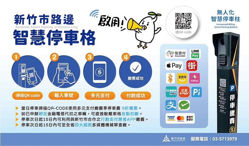 新竹市智慧車柱,多元支付擴大至12家EDM