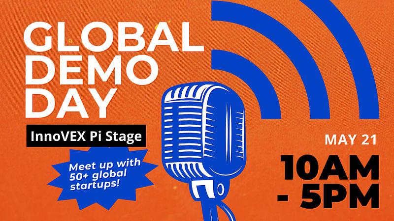 InnoVEX 2025的Global Demo Day將在5月21日舉辦,將有來自澳洲、巴西、比利時、捷克、以色列、日本、菲律賓、波蘭、泰國、法國(依發表順序)等10國、50 多家新創廠商發表創新解決方案。