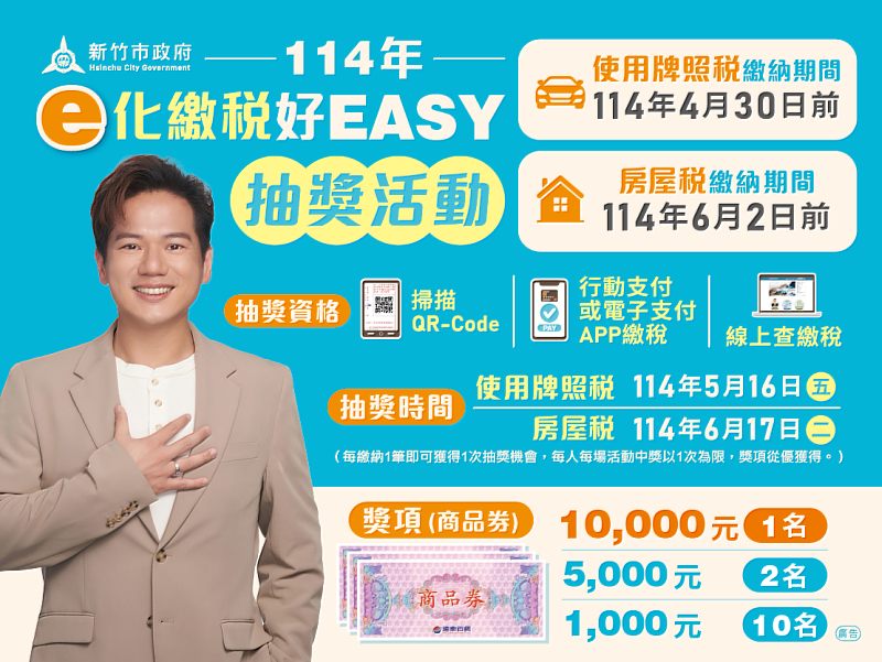114年e化繳稅好EASY抽獎活動宣傳EDM。