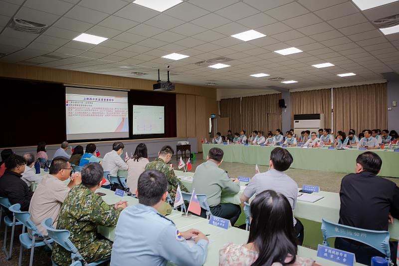 竹市府舉行114年動員、戰綜、災防三會報定期聯合會議中照片。